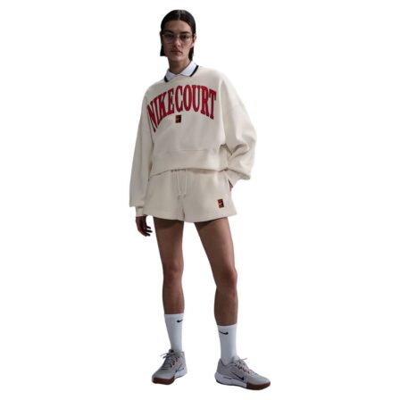 Nike Court Phoenix Fleece Women High-Waisted Loose Shorts Pale Ivory